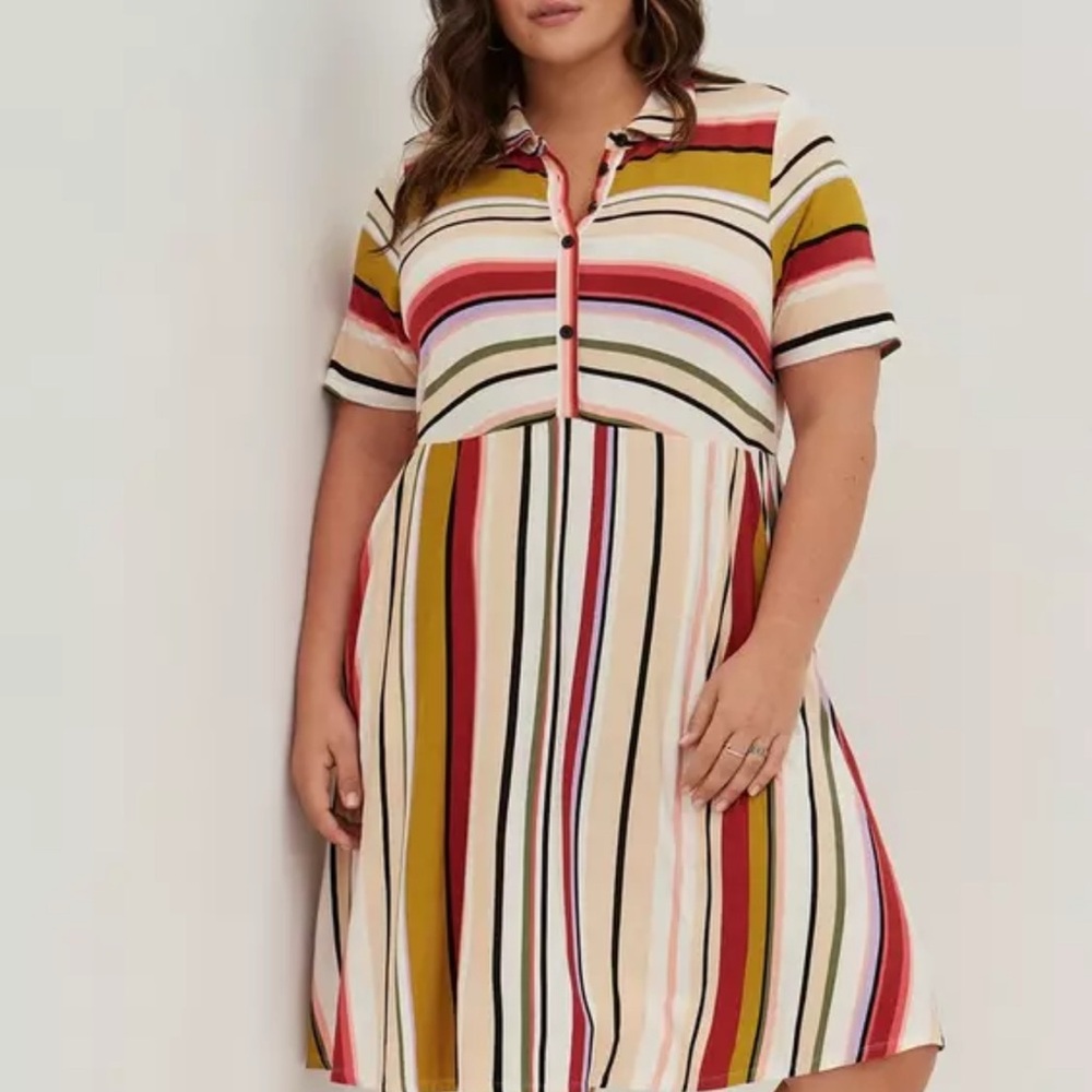 Torrid Striped Multicolor Skater Dress